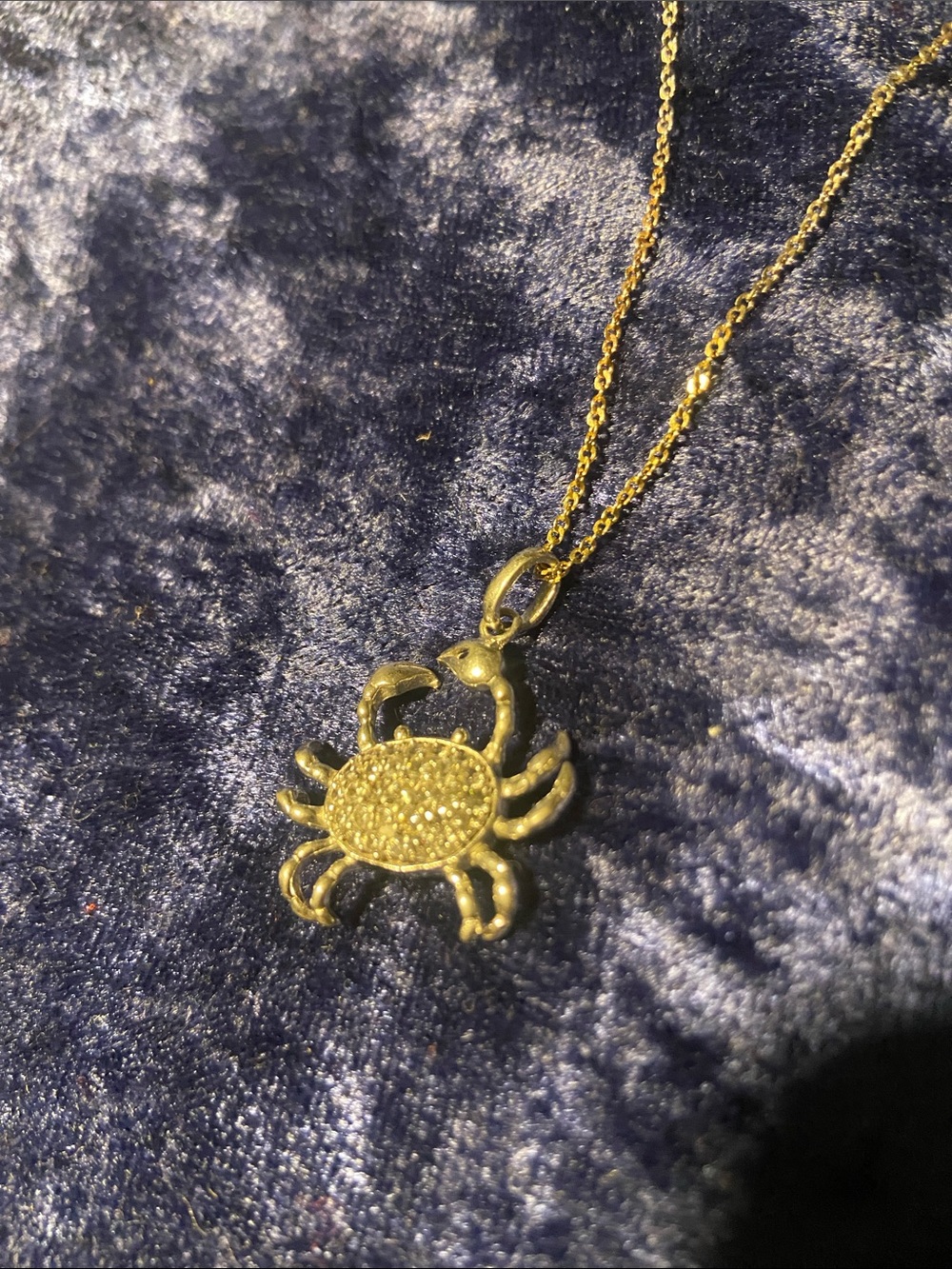 Sterling silver 925 Gold Crab Pendant Necklace - Women Jewelry